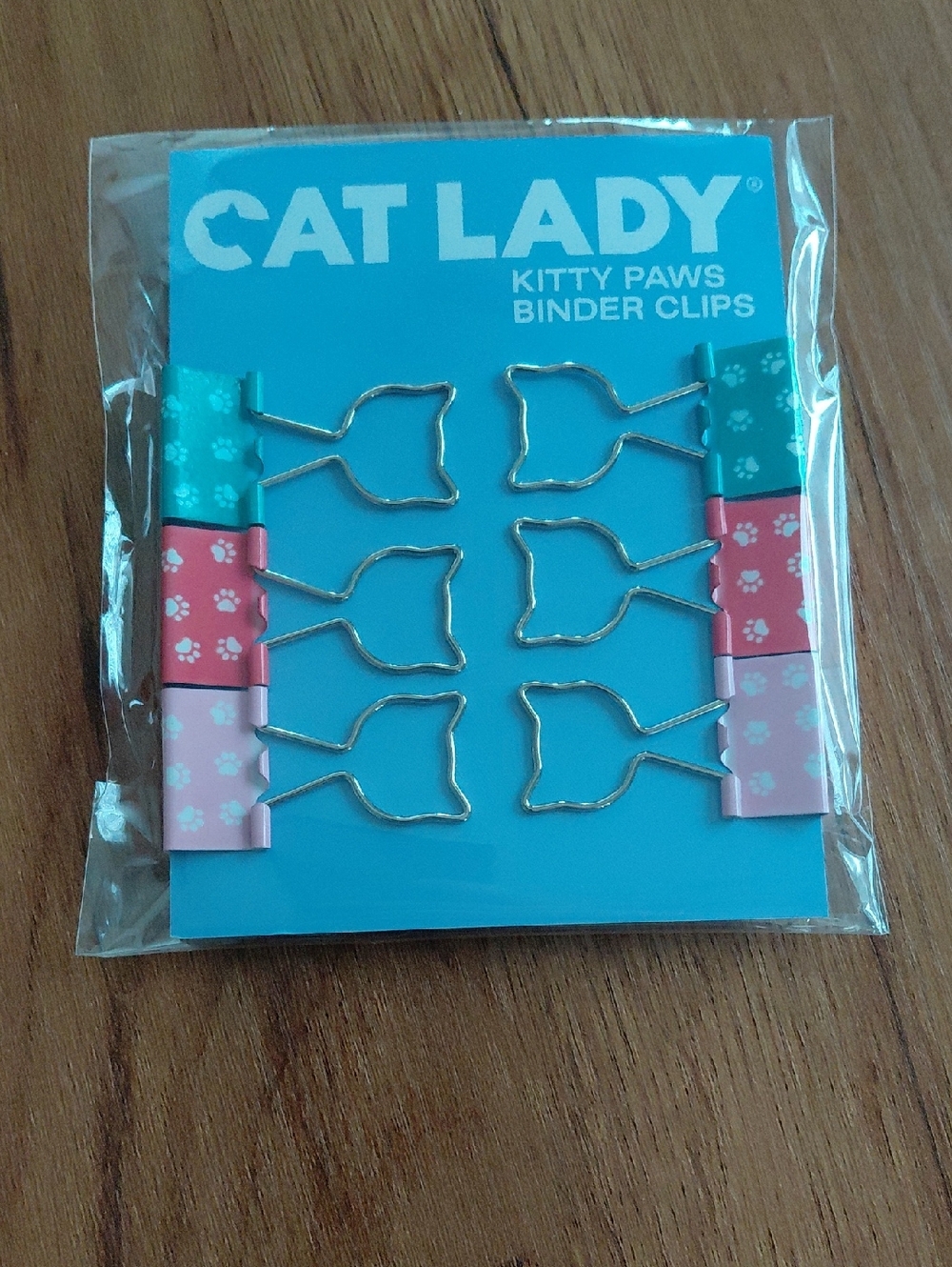 Kitty Paws Binder Clips - Pink, Teal, Light Pink